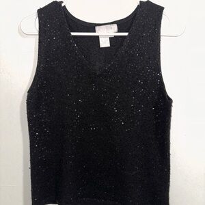 Vintage Votre Nom Black V-Neck Sweater